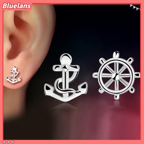 Đôi khuyên tai nữ thiết kế mỏ neo và bánh lái tàu độc đáo xinh xắn