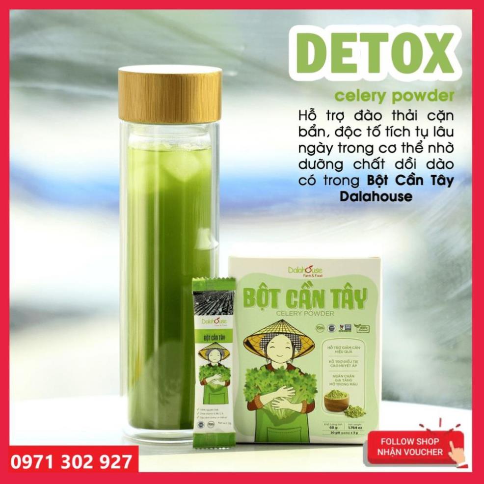 [SẢN PHẨM XANH] Bột Cần Tây|Celery Powder Hữu Cơ Sấy Lạnh Dalahouse Theo Tiêu chuẩn Châu Âu  Làm Đẹp Da - Detox.