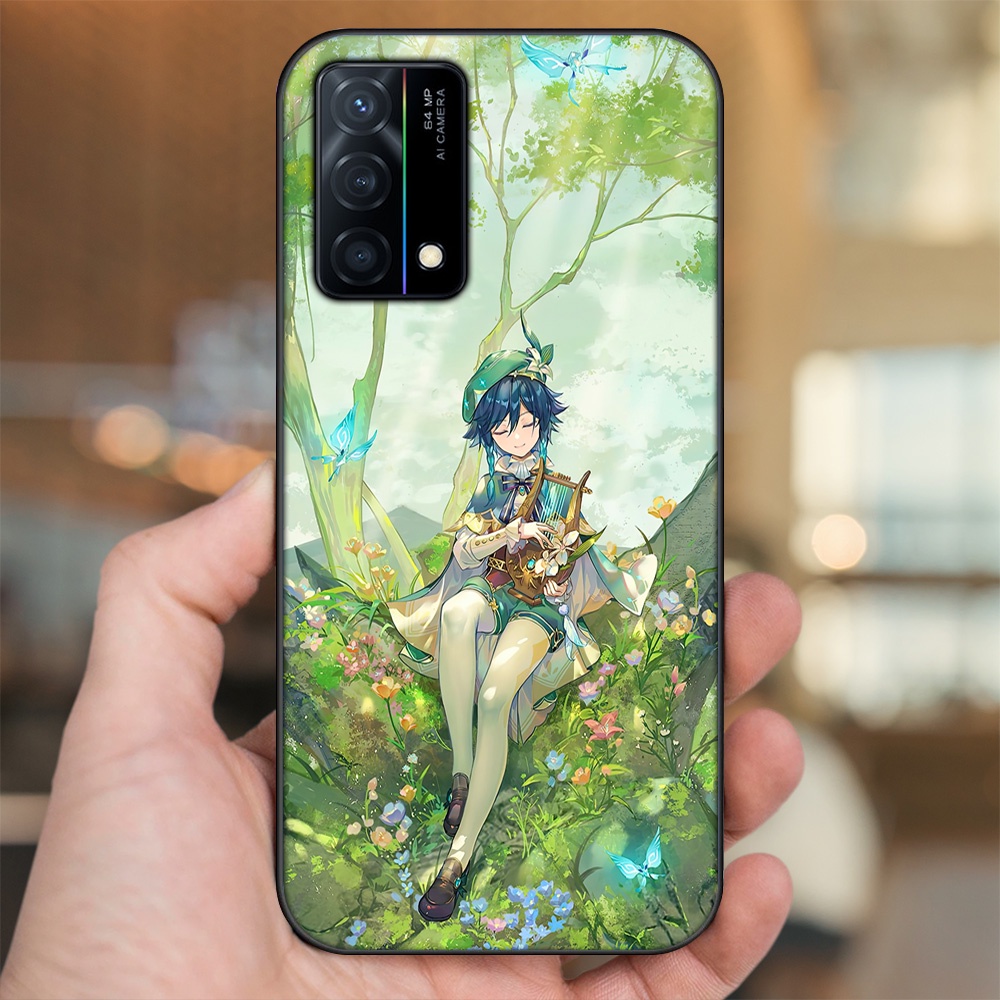 Ốp lưng Oppo K9 viền đen in hình Venti Genshin Impact