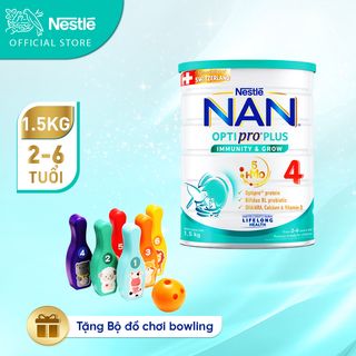  Sữa bột Nestlé NAN OPTIPRO PLUS 4 1500g/lon với 5HMO Giúp tiêu hóa tốt + Tăng cường đề kháng