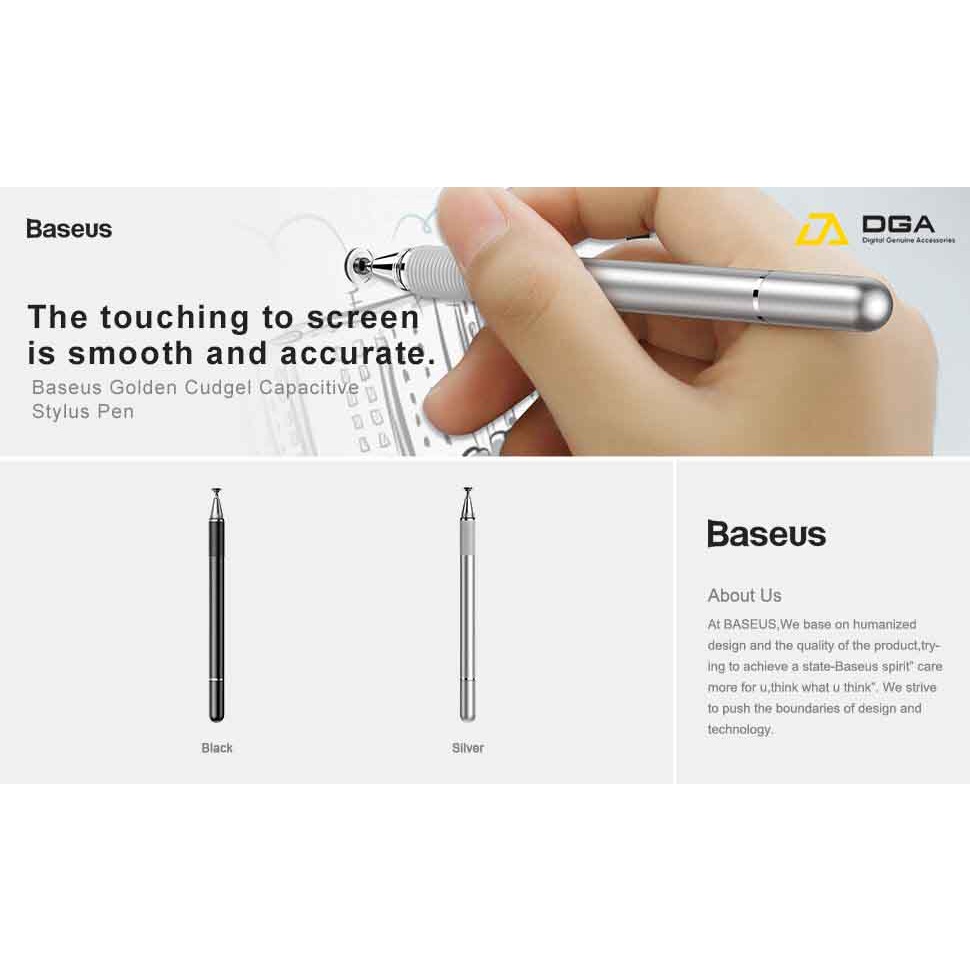 Bút cảm ứng Baseus Golden Cudgel Capacitive Stylus Pen điện dung 2 trong 1 cho Smartphone / Tablet/ iPad