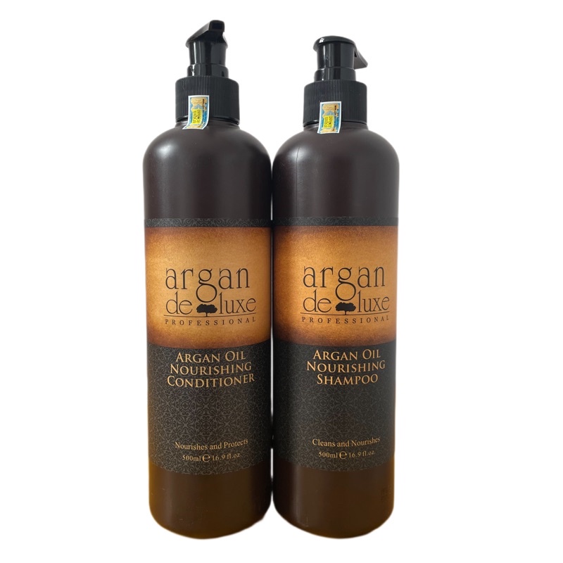 Cặp dầu gội xả dành cho tóc hư tổn Argan Deluxe Oil 500mlx2