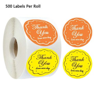 Cuộn 500 nhãn dán chữ Thank You đẹp dùng để trang trí (đường kính 2,5cm)