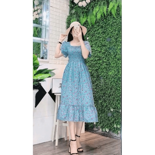 Đầm Vintage hoa nhí hàng bao đẹp mẫu mới vn456 s V999