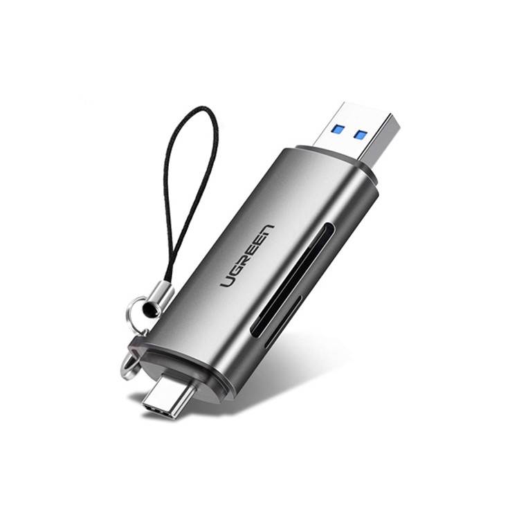 Đầu đọc thẻ nhớ SD/TF chuẩn USB Type C và USB 3.0 Ugreen 50706 chính hãng | BigBuy360 - bigbuy360.vn