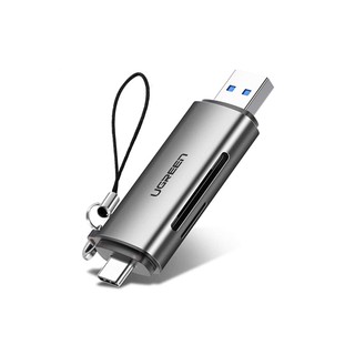 (TO91)  Đầu đọc thẻ nhớ SD/TF chuẩn USB Type C và USB 3.0 Ugreen 50706 chính hãng( SUBII )