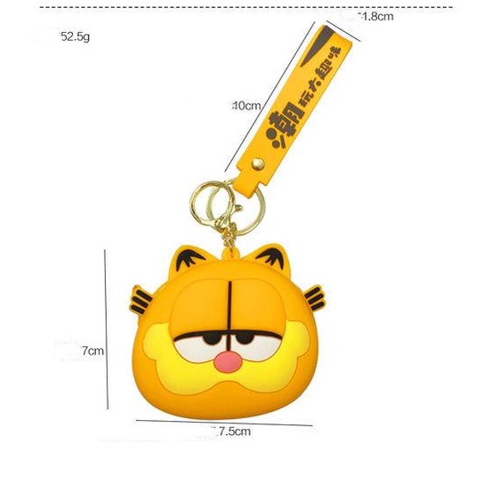 Ví Đựng Tiền Xu / Tai Nghe Bằng Silicon Hình Mèo Garfield Hoạt Hình Mini