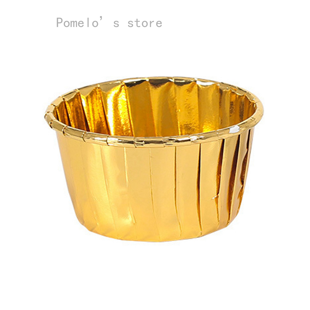 Cốc Giấy Đựng Bánh muffin / cupcake Hình Kèn trumpet Màu Vàng / Bạc Chịu Nhiệt Cao
