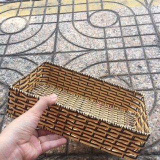Khay nhựa giả mây 30x40 combo 12c
