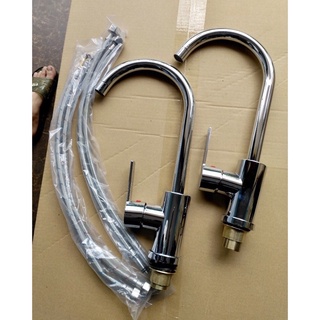 Vòi chậu rửa bát, vòi rửa chén nóng lạnh cổ ngỗng inox