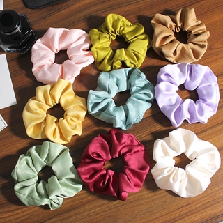 Dây buộc tóc vải satin màu trơn thanh lịch cho nữ