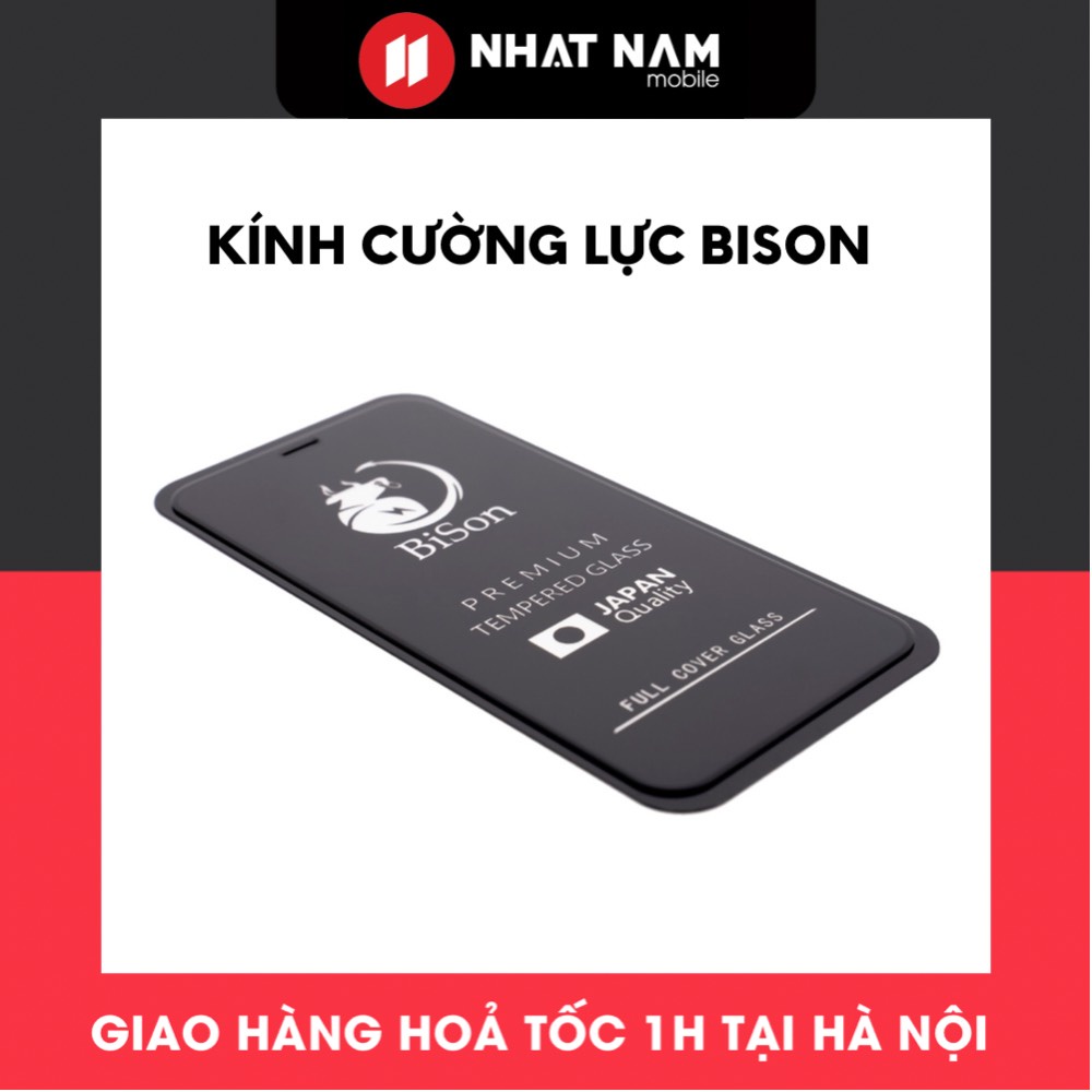 Kính Cường Lực iPhone BISON Full Màn Chính Hãng Cho Iphone 7 Plus đến iPhone 14 Promax