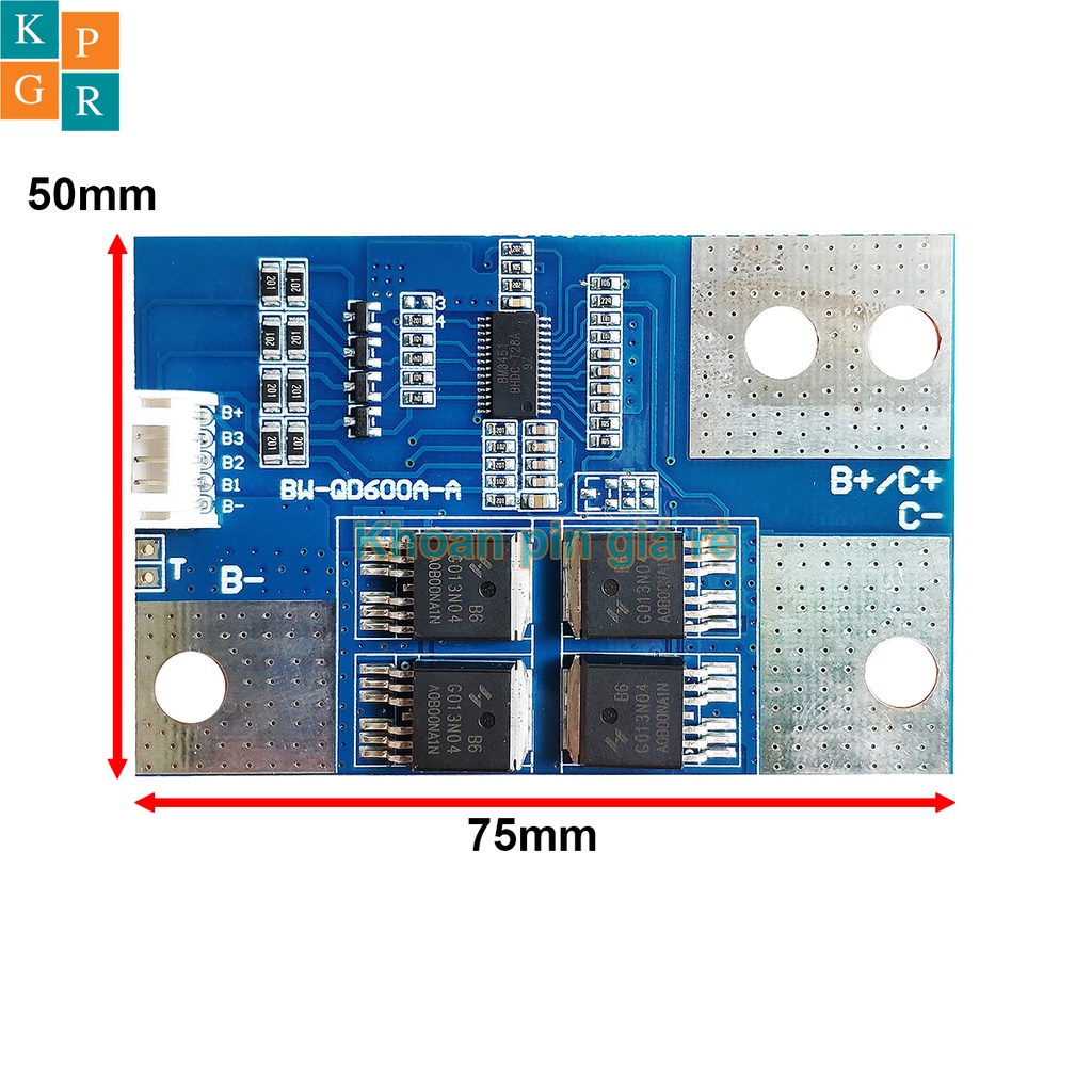 KPGR Mạch 4S 12.8V 600A BW bảo vệ pin sắt Li-Fe 3.2V