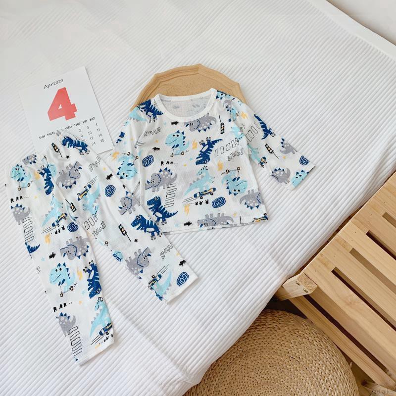 Bộ Pijama Dài Tay In Hình Hoạt Hình Cho Bé Từ 0-5 Tuổi