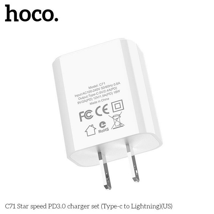 Bộ sạc nhanh IP11 pro max 18W Hoco C71 4.9