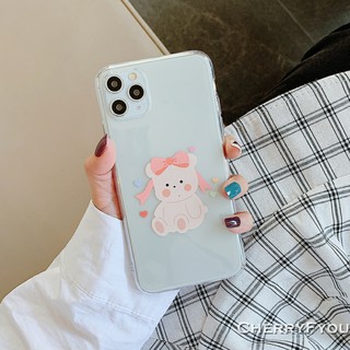 Ốp lung iphone Ốp Điện Thoại Iphone Gấu Đeo Nơ