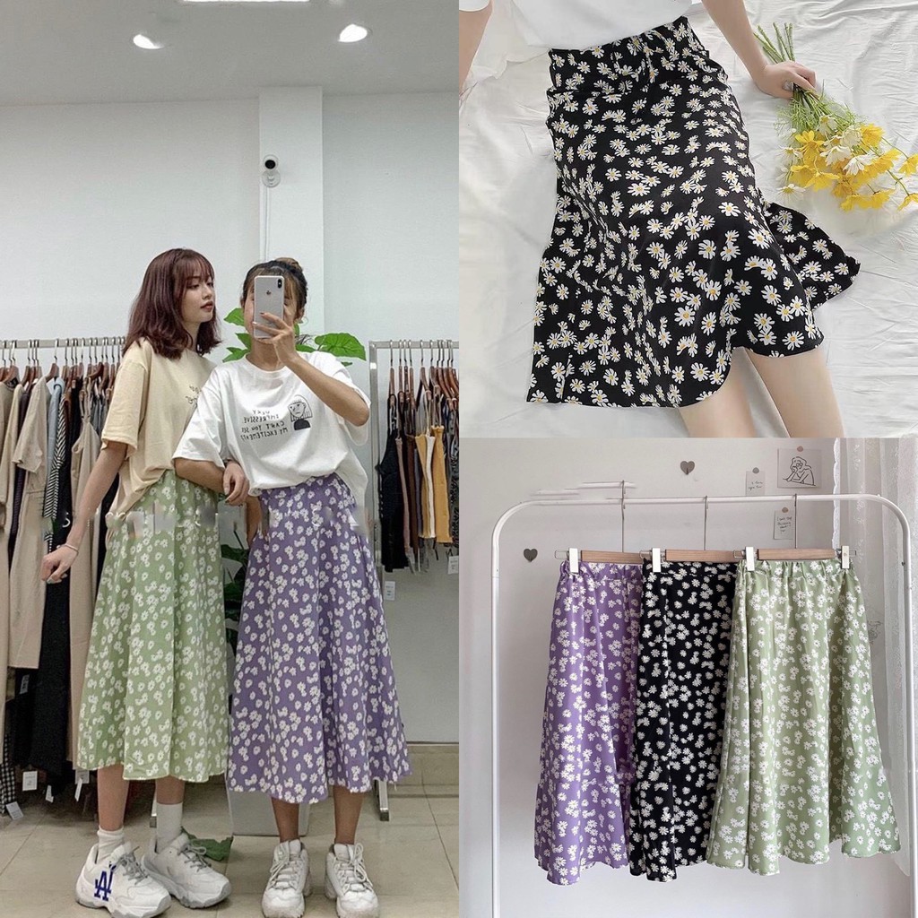 Chân Váy Midi Hoa Cúc Siêu Hottrend MAICHI999 | BigBuy360 - bigbuy360.vn