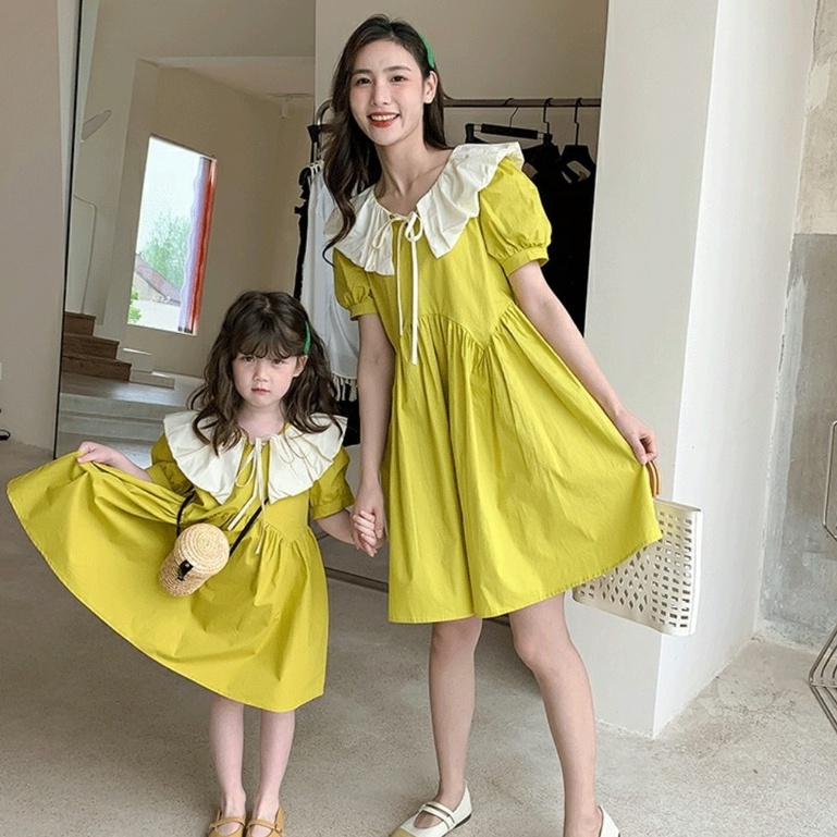 Váy đôi mẹ và bé gái baby doll dễ thương váy đôi mẹ và con gái