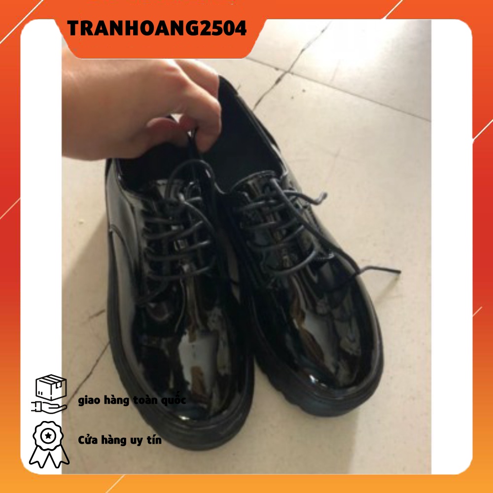 Giày bánh mỳ da bóng đế cao 5cm (ảnh thật ở cuối) mã 501