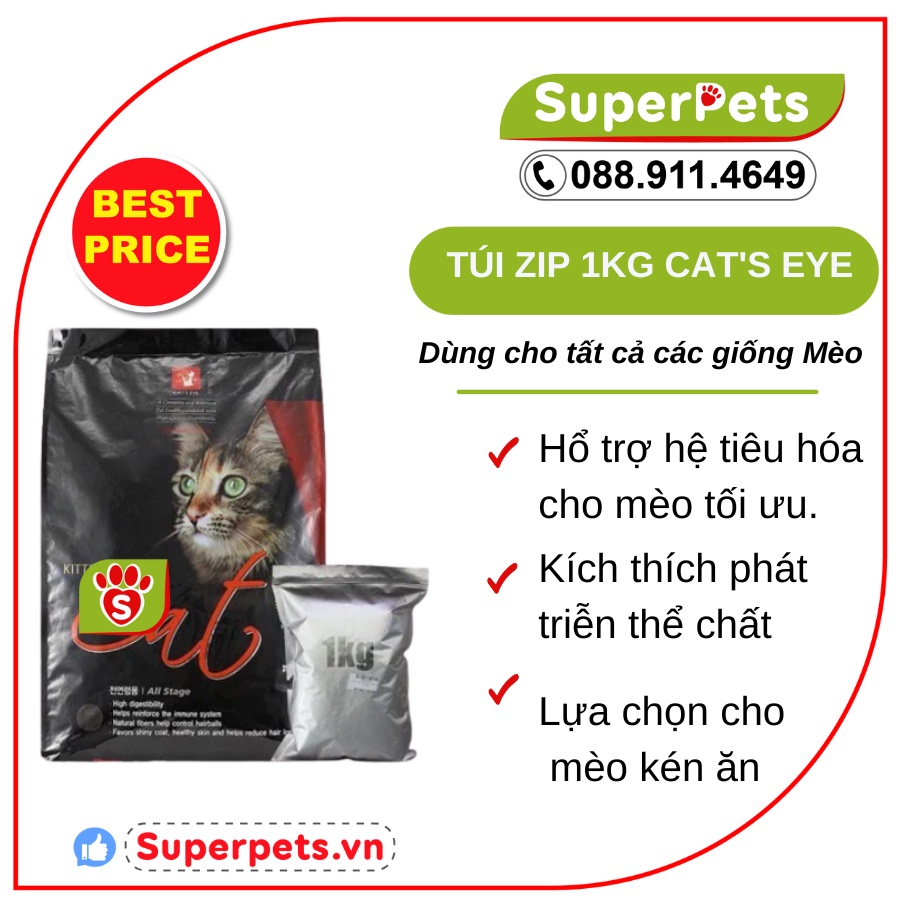 Thức Ăn Cho Mèo NUTRI PLAN CATEYE CATYEY 1KG SUPERPETS VIỆT NAM Share từ bao 13.5kg