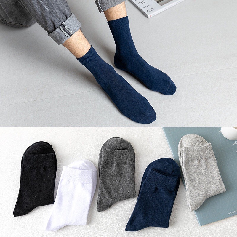 Tất vớ cổ cao, vớ trơn cotton nam | nữ phong cách Nhật rẻ đẹp - TCC001