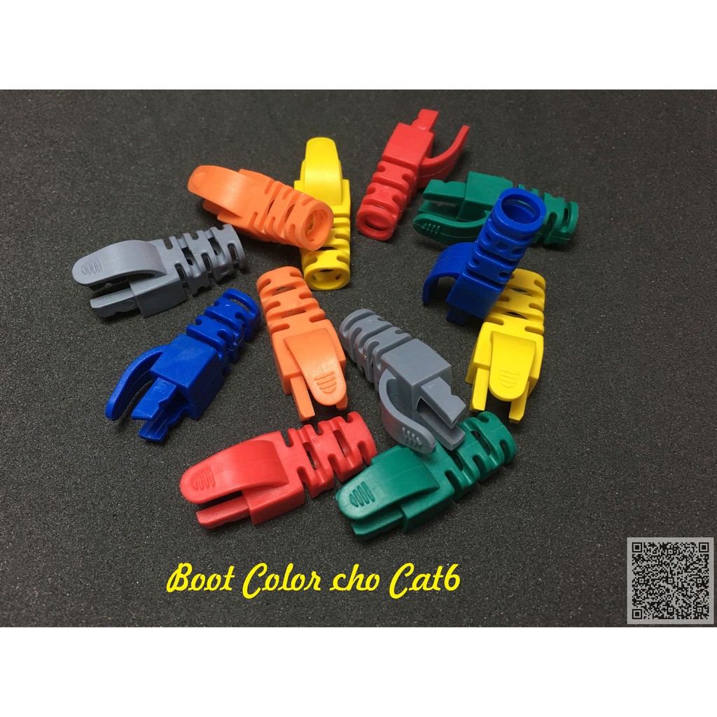 Đầu chụp mạng RJ45 dùng cho Cat6 100 cái - Boot-Color-RJ45-Cat6
