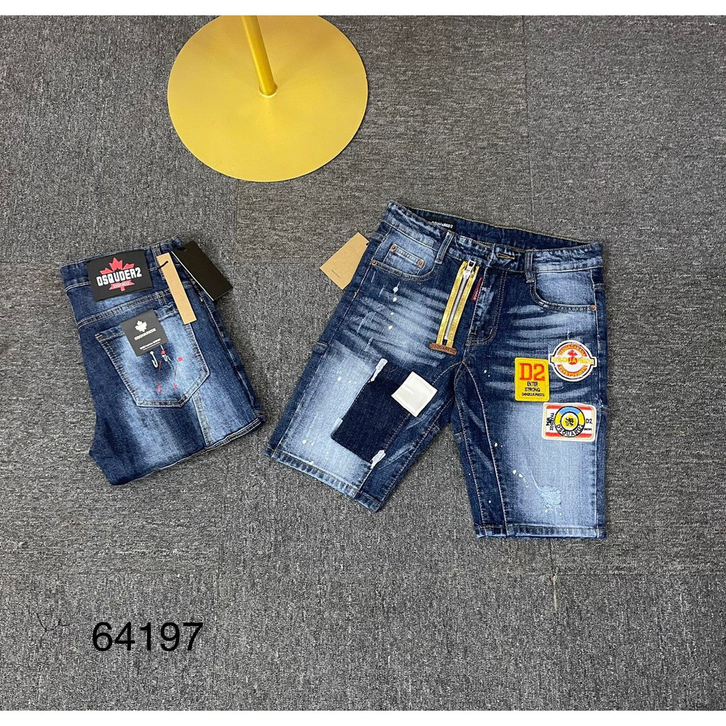 Quần bò ngố nam DSQ - Quần Jeans lửng nam rách - Quần bò DSQ