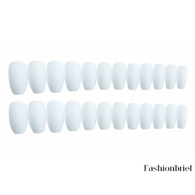 Set 24 Móng Tay Giả Màu Trắng Thời Trang Cho Nữ