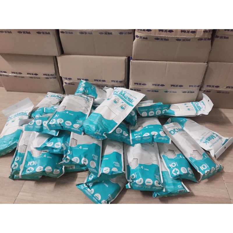 Thùng 300 chiếc Khẩu trang y tế 4 lớp KF94 DC MASK màu Xám kháng khuẩn lọc bụi mịn, tiêu chuẩn Hàn Quốc