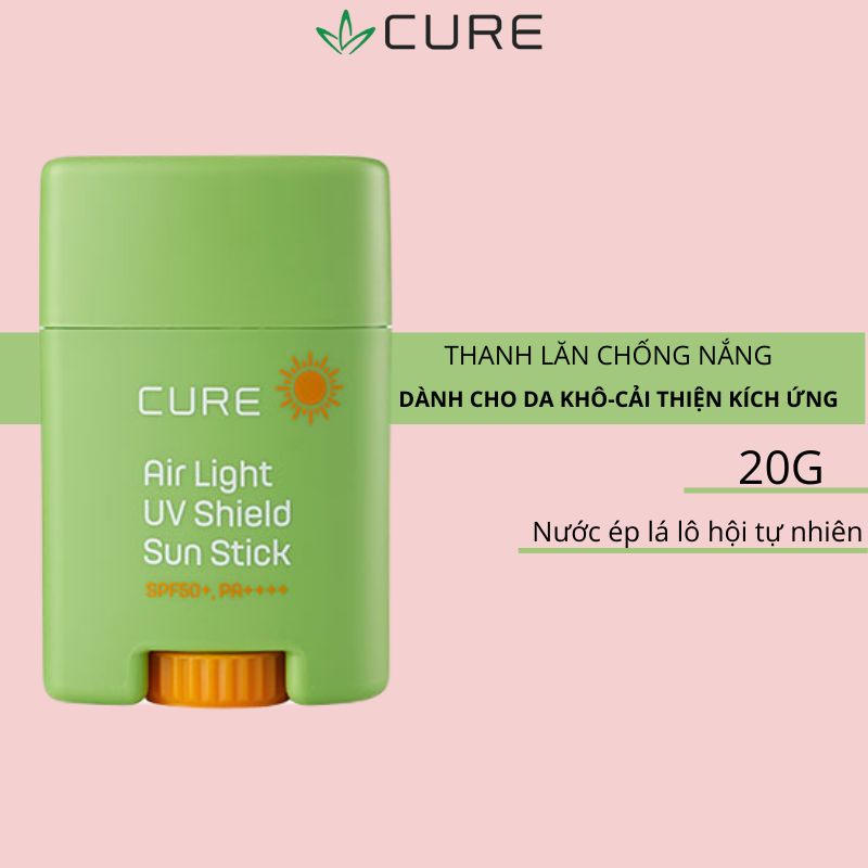 Thanh Lăn Chống Nắng Tinh Chất Lô Hội CURE Air Light UV Shield Sun Stick SPF50 + PA ++++ 20g