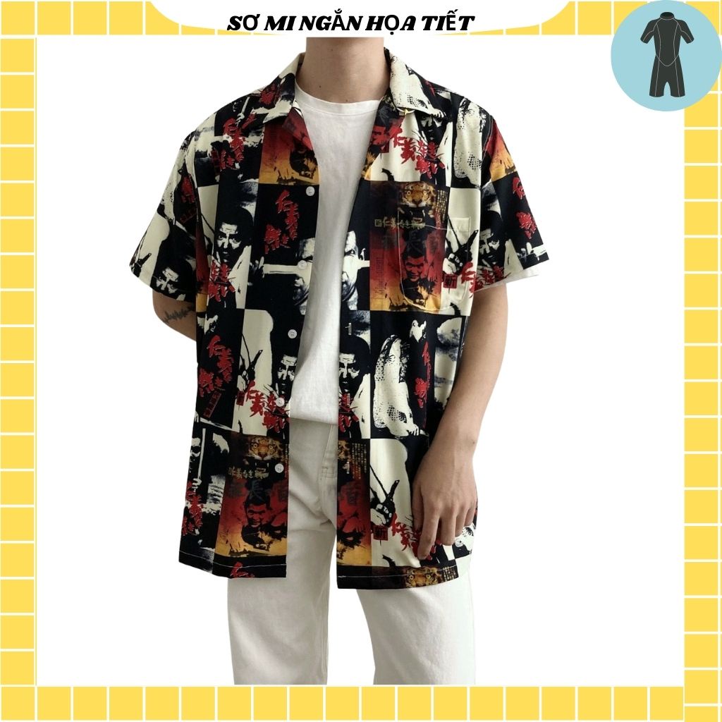 Áo Sơ Mi Tay Ngắn Unisex Cổ Bẻ Phông Cách Hàn Quốc Freesize