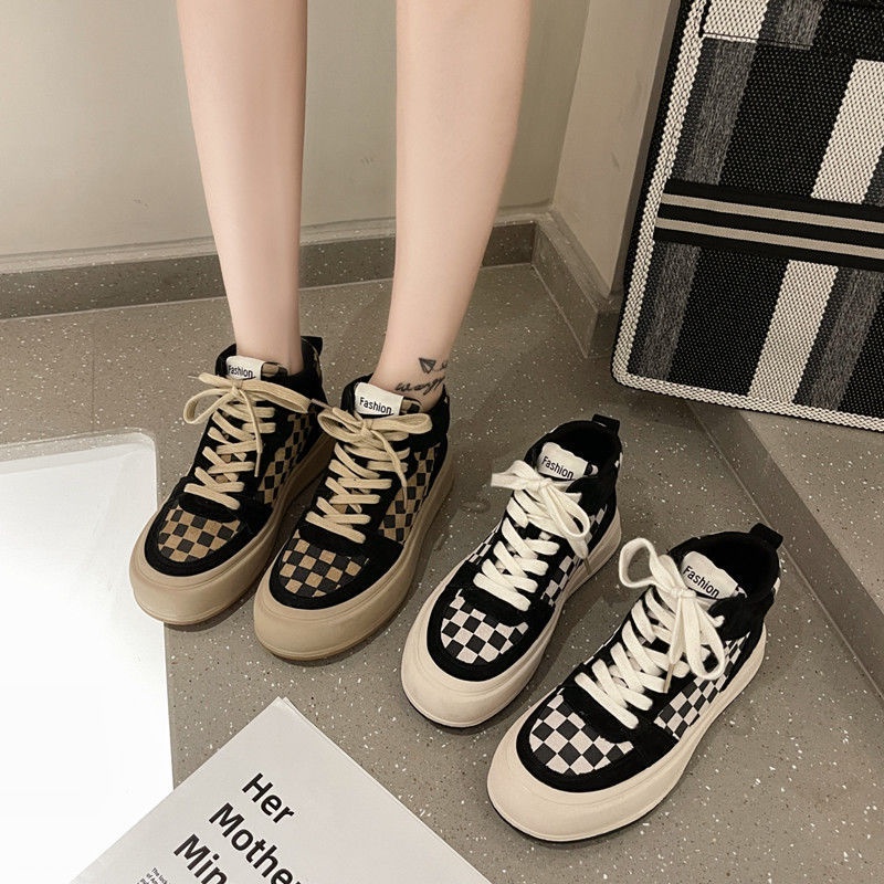 Giày Vải Canvas Cổ Cao Phong Cách Hàn Quốc Thời Trang Thu Đông Mới Cho Nữ