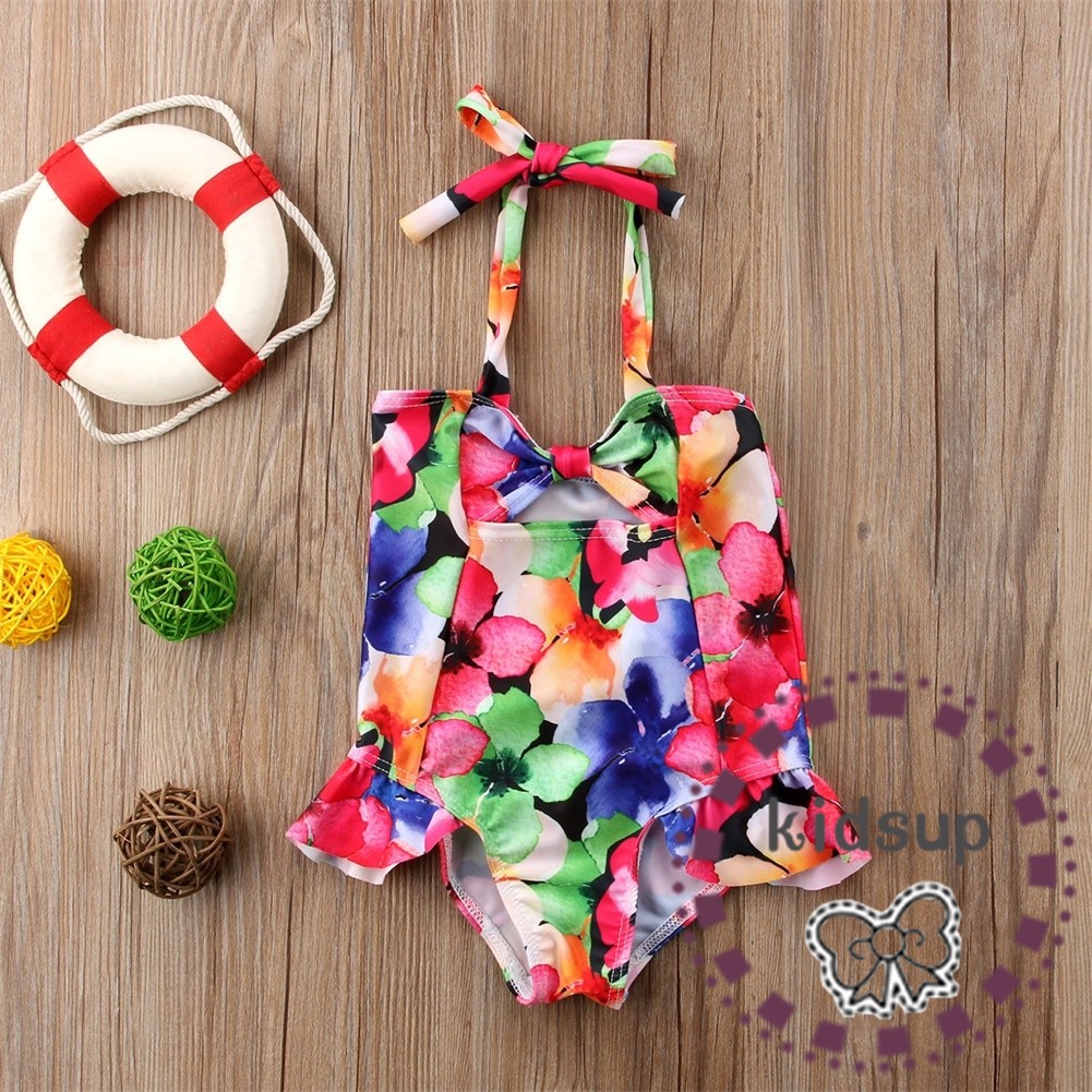 Bộ Đồ Bơi Bikini Họa Tiết Hoa Xinh Xắn Cho Bé Gái