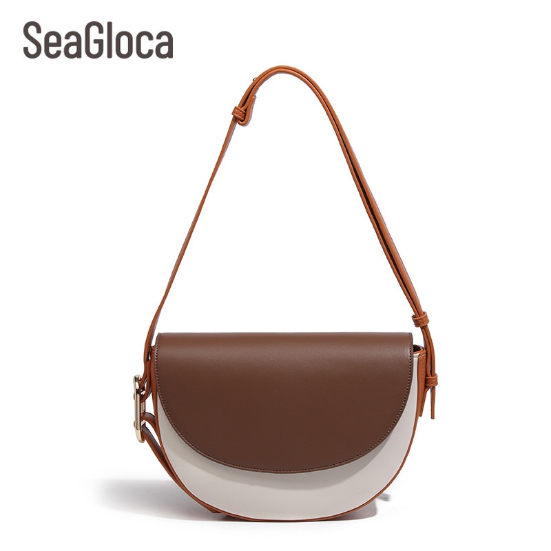Seagloca Túi Đeo Vai / Kẹp Nách Đa Năng Màu Tương Phản Thời Trang Cho Nữ