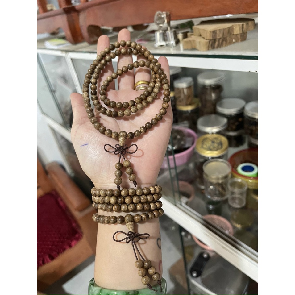 Vòng Trầm Hương Tự Nhiên - Tốc Rừng Nha Trang - Chuỗi Tràng 108 Hạt