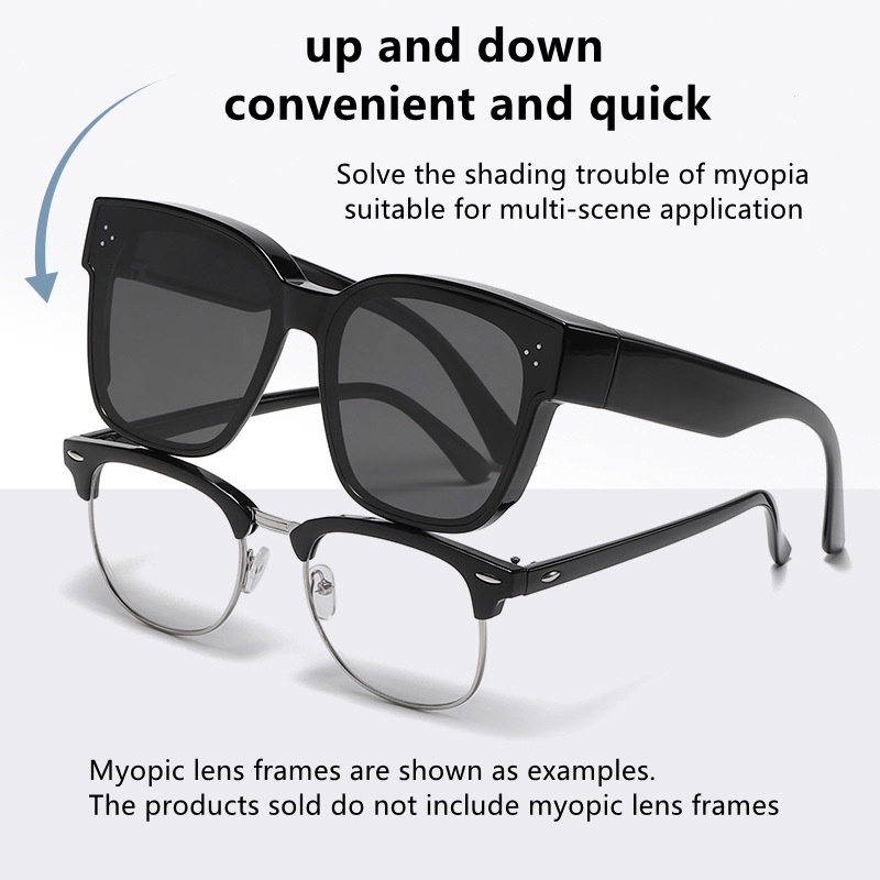 Kính Chống Nắng Phân Cực Chống Lóa Tròng Lớn Màu Đen Thời Trang Cho Nam Và Nữ