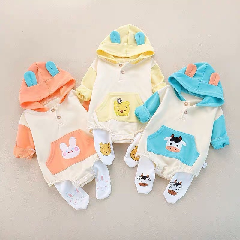 Sét body mũ liền kèm quần cho bé