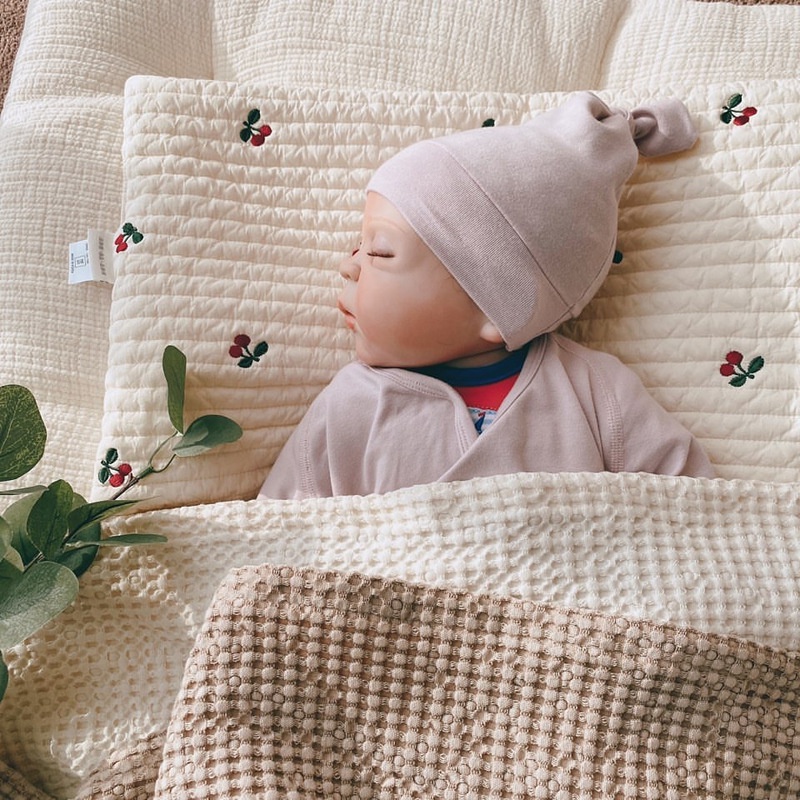 Gối bằng vải cotton nguyên chất thêu họa tiết độc đáo có thể giặt được phong cách Hàn Quốc cho trẻ sơ sinh