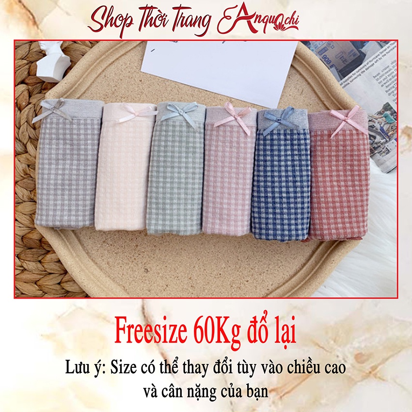 Quần lót nữ cotton kháng khuẩn cao cấp viền ren mềm mại caro freesize dưới 60Kg giá rẻ L005 - Anquachi | BigBuy360 - bigbuy360.vn