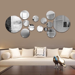 [Rẻ vô địch - lỗi vỡ hoàn tiền] Bộ 10 gương tròn dán tường gương trang trí decor