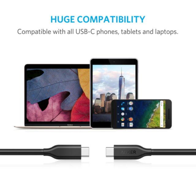 (Used) Cáp sạc nhanh PD Anker Usb C to C cho Samsung, Google..