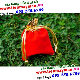 Túi nhung đỏ may mắn cát tường