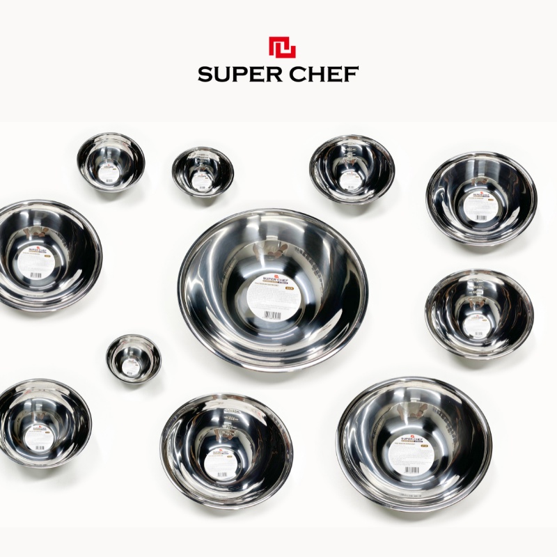 [Mã BMBAU50 giảm 7% đơn 99K] Thau Inox 304 Dày Super Chef Cao Cấp Không Gỉ Sét, Sáng Bóng Siêu Bền SC_MB32