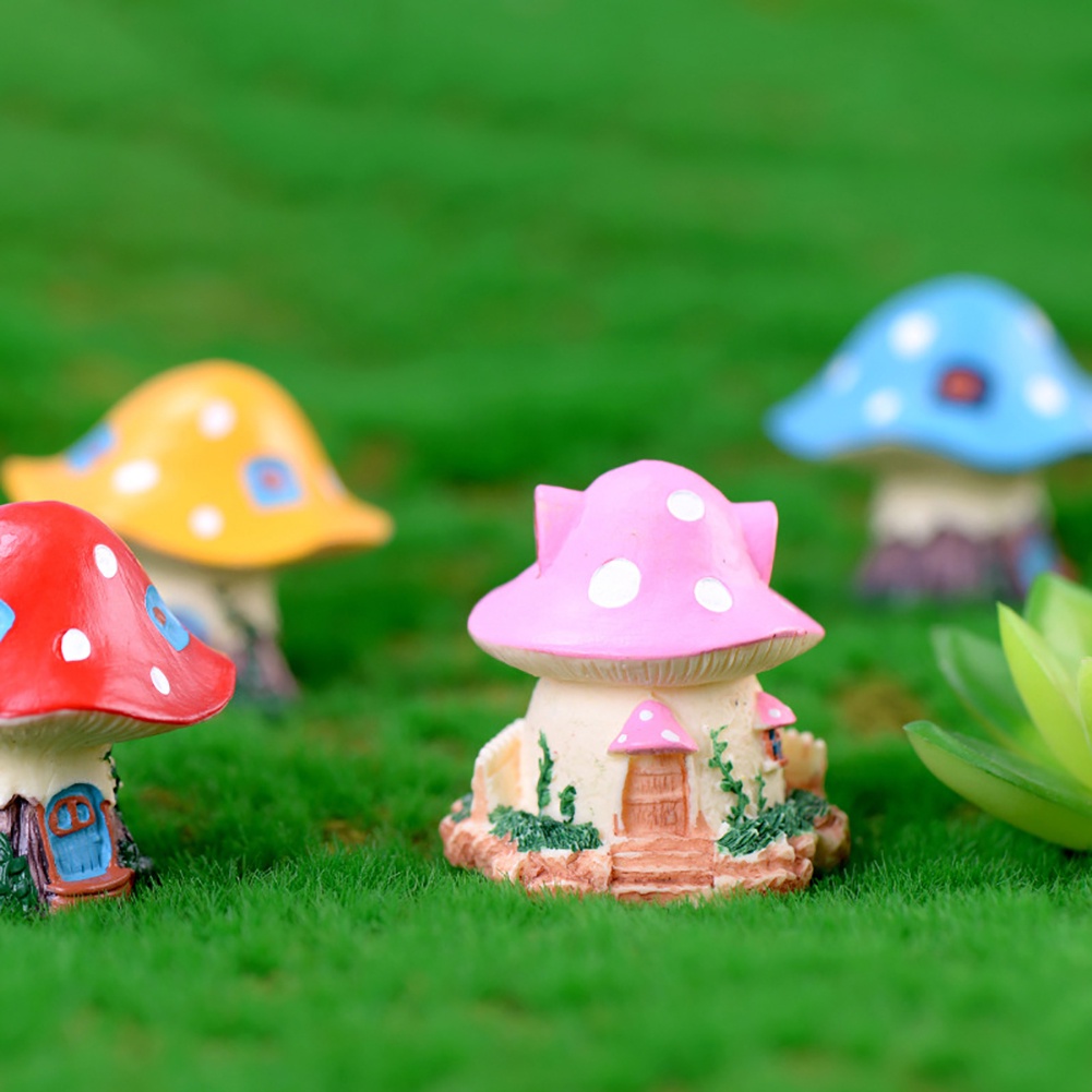 Mô Hình Ngôi Nhà Nấm Bằng Nhựa Resin Màu Sắc Tươi Sáng Trang Trí Cây Bonsai