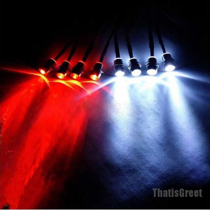 Set 8 đèn LED 5mm màu trắng đỏ cho xe hơi điều khiển từ xa HSP RC