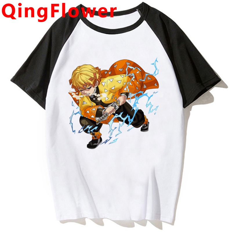 Áo nam Tay Ngắn In Hình Nhân Vật Anime Demon Slayer Zenitsu Dễ Thương