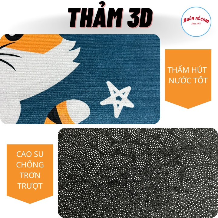 Thảm lau chân 3D siêu thấm để cửa phòng khách, nhà tắm – 00553 – Buôn Rẻ
