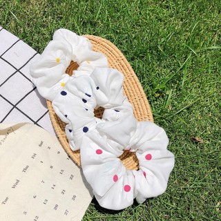 Chun buộc tóc scrunchies hoa cúc trắng