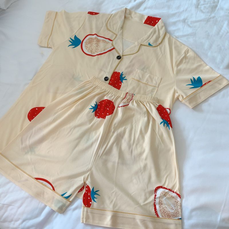 Bộ đồ ngủ ngắn tay in họa tiết hoạt hình đáng yêu cho nữ | BigBuy360 - bigbuy360.vn