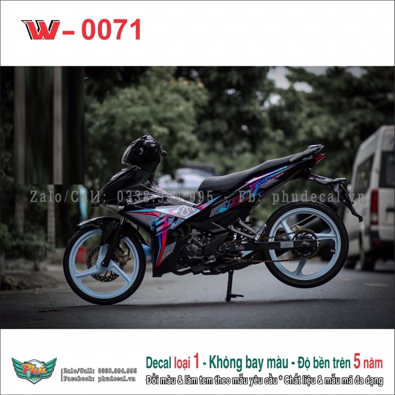 Tem rời Exciter 150 đen 7 màu cực chất 2022